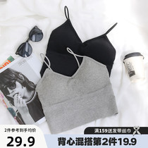 Six rabbits Simple high elastic soft waxy skin-friendly girl small sling slim slim solid color sleeveless vest