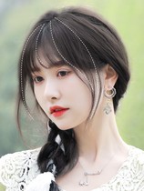 Fake bangs female summer air wig Forehead invisible net red comic real hair without traces naturally cover white hair round face
