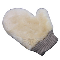 Wholesale wool gloves leather and wool car washing waxing gloves double-sided export type