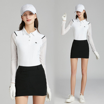golf womens suit summer dress Ice Silk long sleeve T-shirt back pleated skirt skirt skirt two-piece golf dress women