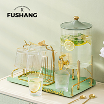 Glass Cold Kettle With Tap High Temperature Resistant Home 3 5L Large Capacity Cool Hot Kettle Restaurant Fruit Teapot Suit