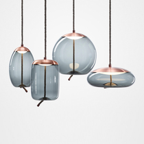 2021 New soot simple glass chandelier cafe personality creative hemp rope LOFT Bar restaurant chandelier