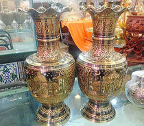 New Pakistan imported specialty copper vase a pair of handmade new goods gifts Special
