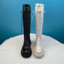 White Boots Children Long Boots Breathable Knight Boots 2022 Summer New Martin Boots Web Yarn Thick Bottom Long Barrel Women Boots