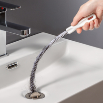 Japanese pipe dredge household sewer hair cleaning artifact washbasin sink anti-clogging cleaning brush