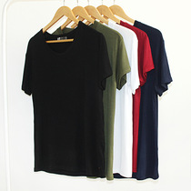 Summer Modal T-shirt mens short sleeves crewneck home leggings loose dad middle-aged thin undershirt pajamas