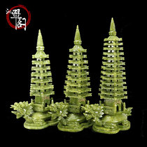 Natural Jade 7 floors 9 floors 13 floors 13 floors Dragon turtle Wenchang Tower ornaments home living room office desk accessories