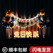 Happy birthday party boys and girls scene layout supplies background wall balloon Children Baby year decorations