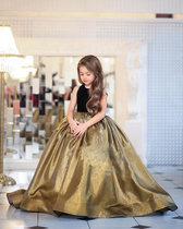 Childrens princess dress foreign girl violin performance uniform piano car model girl catwalk evening dress long tail