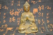 Sakyamuni sitting Buddha statue pure bronze hands together