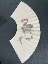 9 5 inch 18 square 20 row mouth Su Gongwen playing calligraphy and painting fan handwritten calligraphy Chinese painting folding fan special clearance