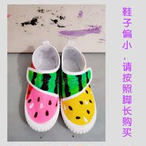 Boutique original design boutique features parent-child children simulation Joker cute three-color watermelon hand-painted custom shoes