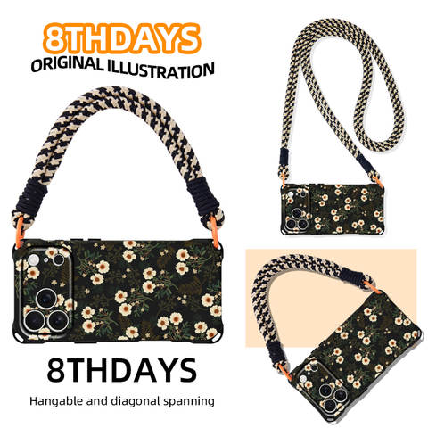 Vintage Floral Lanyard Strap Crossbody Phone Case
