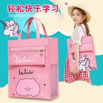 Tutoring bag Primary school student tote bag Student shoulder crossbody bag Tutoring school bag Male and female children hand carry shoulder book bag