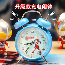  Creative cartoon childrens students special small alarm clock charging boy powerful wake-up luminous mute wake-up artifact