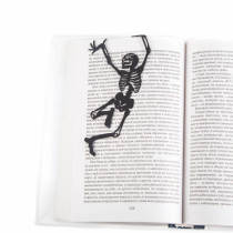 (Spot)Ukrainian designer Dmitriy Black Exaggerated Metal Bookmark Dancing Reading Skull