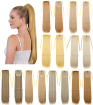 Wig ponytail female long straight hair pick-up piece natural invisible lifelike short hair long tie-up fake ponytail braid