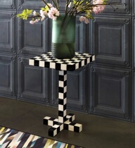 Light luxury black and white creative coffee table designer Minimalist chess edge art sense living room personality square corner ins