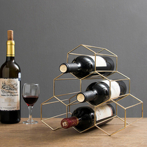Nordic bar golden wrought iron wine rack creative restaurant bar wine rack modern simple decorative wine rack