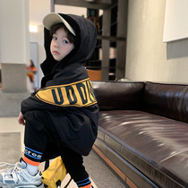 Boys plus velvet coat autumn and winter new children's winter clothes padded warm cotton clothes children's rabbit velvet cotton windbreaker foreign style