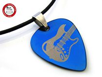 Watsons new Gsumusic metal punk titanium steel dial necklace with electric guitar LOGO 