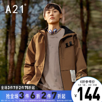 A21 autumn and winter mens clothing 2020 new loose hooded windbreaker mens trendy brand tooling jacket casual mens autumn clothing