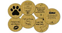 Corkology Dogs Coaster Set Cork Cork Dog Cup Mat Set Cork