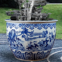 Ceramic big tank Jingdezhen fish tank water tank fish farming courtyard extra large water lily lotus lotus tank outdoor fish basin ornaments