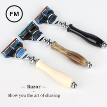 German quality high-grade men manual razor vintage razor with base 5 layer resin handle scraper