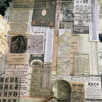 JunkJournal retro TN hand book material cloth old poster old newspaper page mixed