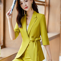 Suite suit women 2023 new spring and summer fashion temperament goddess tied to suit suit president suit woman