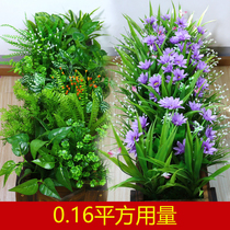 Flower box Flower set package Flower groove Fake flower Outdoor plant fence Simulation flower green plant partition groove floral art