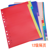 Classification paper a4 index paper 12 level date classification partition paper Category distribution paper plastic color label paper loose leaf sheet