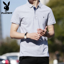 Playboy new mens business Polo shirt summer thin mens short-sleeved t-shirt cotton slim-fit top men