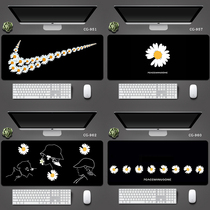 Oversized mouse pad GD Quan Zhilong with small daisy black lock edge plus thick wash tide brand creative ins wind desk pad Writing desk pad Student learning mat non-slip mat custom