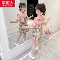 Childrens jk skirt Summer Skirt Summer Girls Plaid Skirt Mid-size childrens pleated skirt suit skirt Summer short skirt
