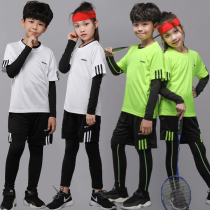 Childrens badminton suit set for boys and girls quick-drying tennis table tennis clothing autumn and winter long sleeve training running tights