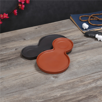 Purple sand gourd pot POW purple clay pot base Single Layer 8-character small tea tray Kung Fu soup tea set pot mat tea tray