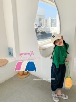Girls cardiovert sweater 2022 spring autumn new childrens jacket female baby spring clothing knitted sweatshirt thin and long sleeve blouse