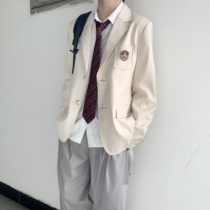 Fujiwara Nogawa Japanese Academy style original badge JK DK uniform mens and womens suits suit jacket black couple