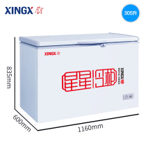 XINGX Stars BD BC-305E Large Freezer Commercial Large Capacity Full Frozen Household Small Horizontal Fridge