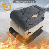 Playboy lamb cashmere pants men winter plus velvet thickened outer wear warm down cotton pants mens casual trousers