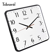  TELESONIC Uranus Fashion square WALL CLOCK Simple living room QUARTZ CLOCK Silent bedroom study clock watch