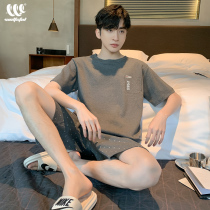 Pajamas Mens Summer Cotton Short Sleeve Shorts Mens Trend Brand Thin 2022 New Cotton Loungewear Set