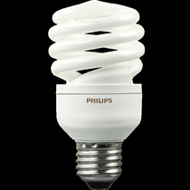 The Philips energy-saving light bulb spirozum is put in place.