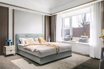 Gujia fabric bed BY B123)Simple modern style bedroom bed) Light luxury master bedroom