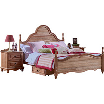 Barbie Nuo Tan Si Mu No Paint English Wind 1 5 m Children's Bed Deposit