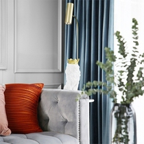Uliya Nordic simple light luxury velvet curtain blackout living room bedroom balcony Swan velvet blue custom