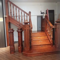 Shiyou solid wood staircase custom household glass stair handrail guardrail indoor attic overall stair deposit