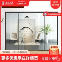 TATA Wooden Door Produces Jinshang House Narrow Frame Moving Door Kitchen Partition Sliding Door Balcony Minimal Sliding Door 001